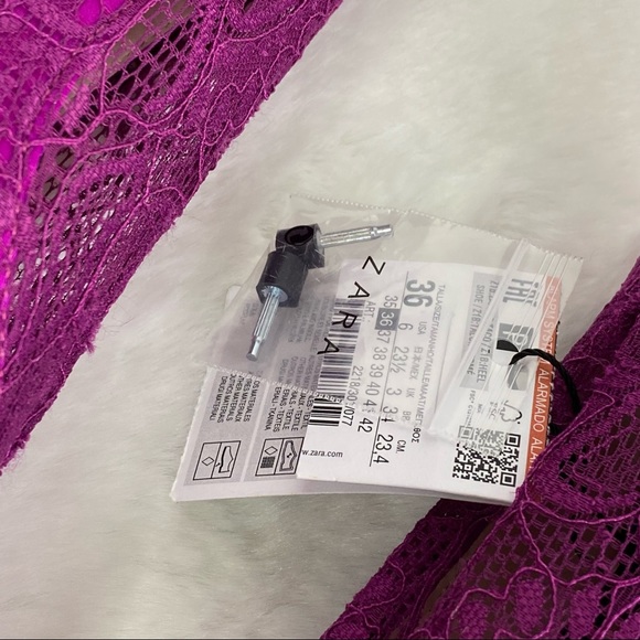 Zara Pink Lace Collar High Heel Vegan Pumps - Picture 3 of 10